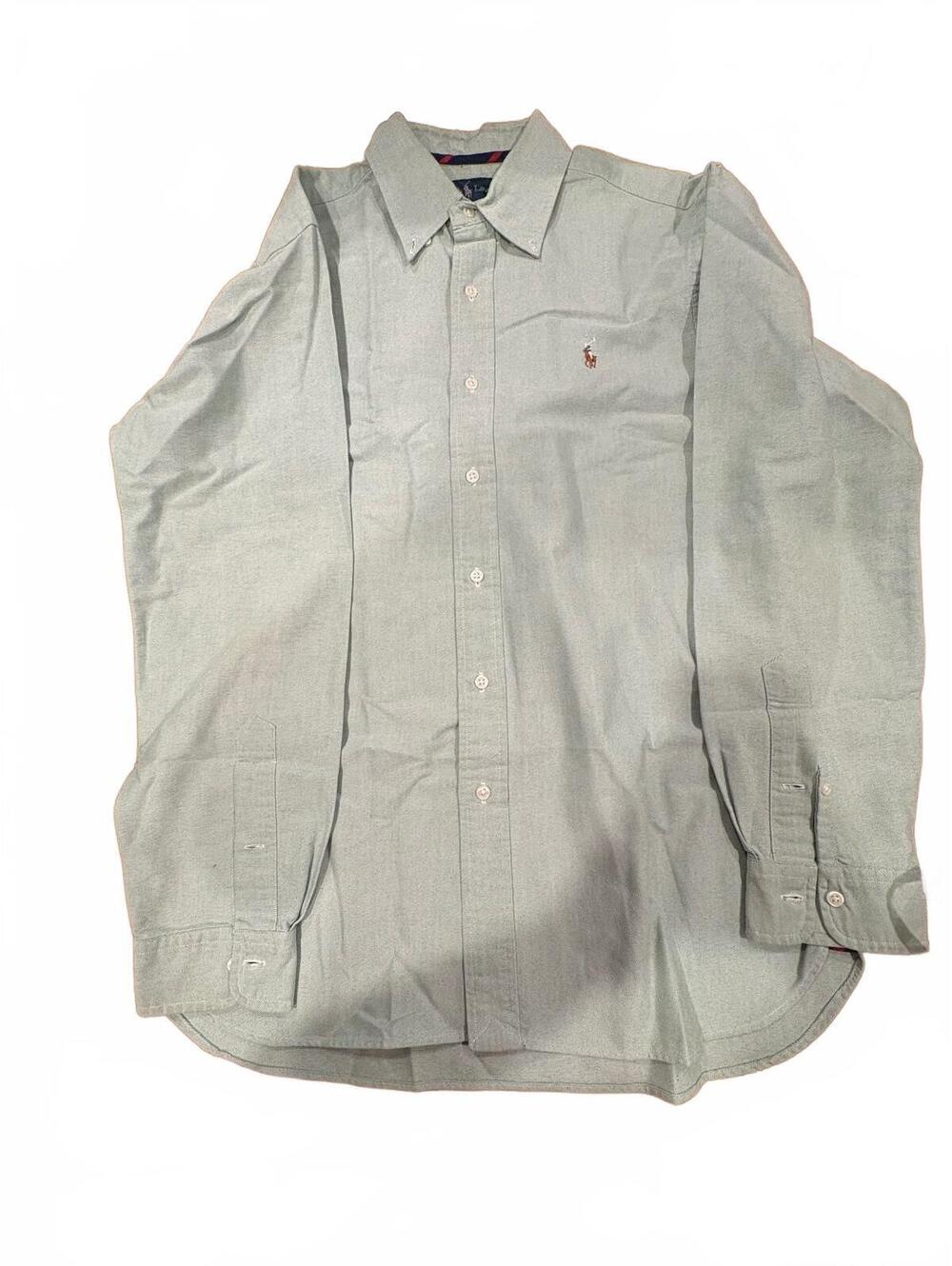 Ralph Lauren Classic Fit Men's Button-Down Light Green Shirt Medium-176